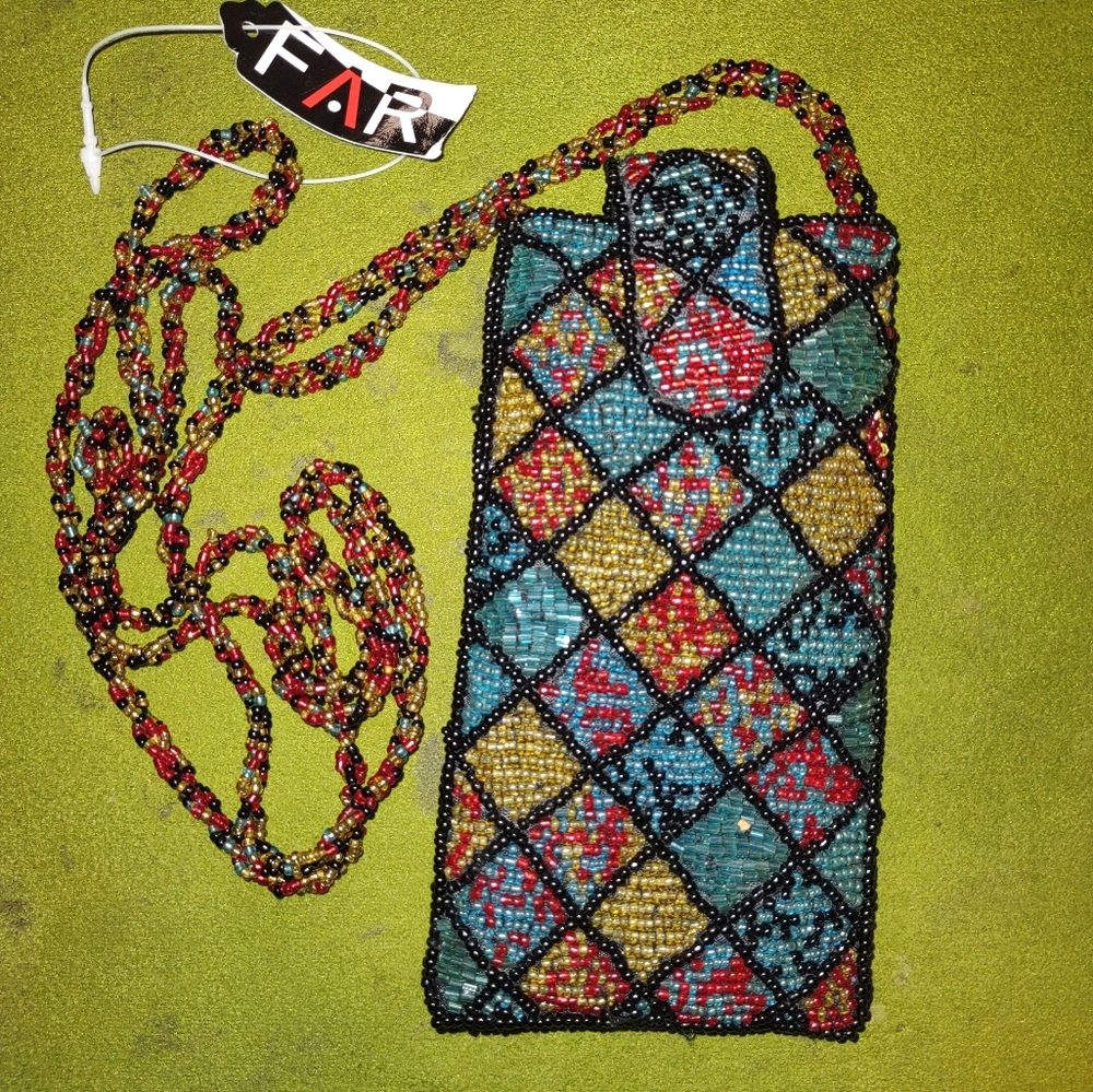 Hand beaded eyeglasses holder